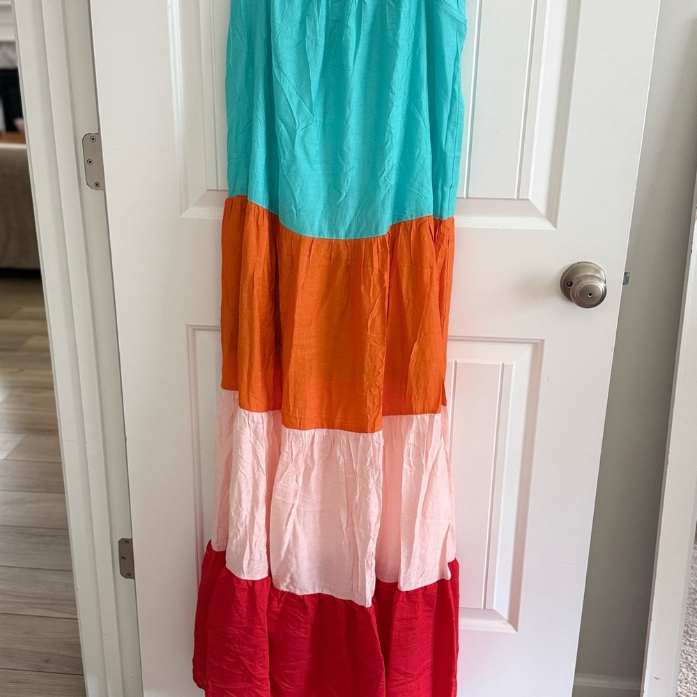 Aura Multicolor Strappy Maxi Dress - Picture 3 of 5